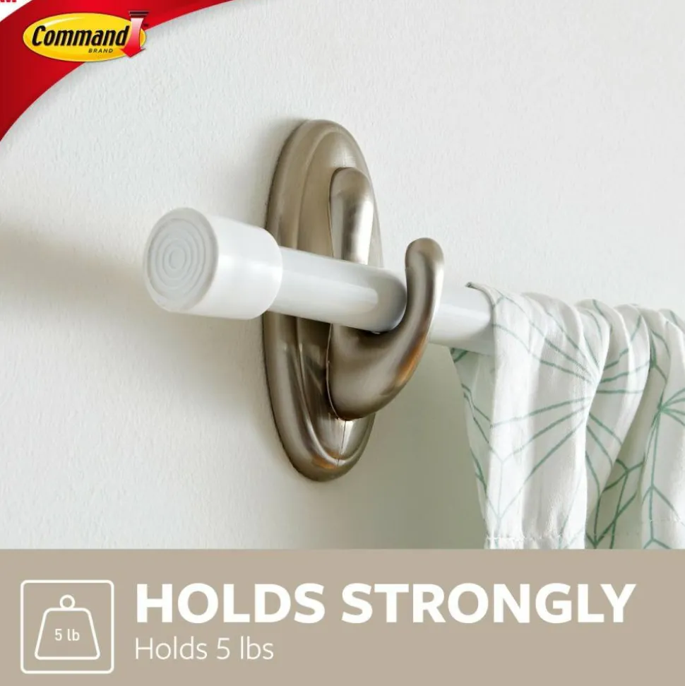 Command Large Hook, 1 Hook, 2 White Adhesive Strips, Damage Free Hanging Picture Hangers, No Tools Wall Hanging Strips For Living Spaces