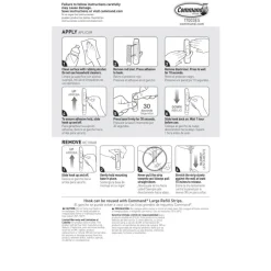 Command Large Hooks, 1 Hook, 2 White Adhesive Strips, Damage Free Hanging Picture Hangers, No Tools Wall Hanging Strips For Living Spaces