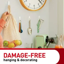 Command Large Hooks, 1 Hook, 2 White Adhesive Strips, Damage Free Hanging Picture Hangers, No Tools Wall Hanging Strips For Living Spaces