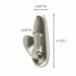Command Large Metal Hooks, 1 Hook, 2 White Adhesive Strips, Damage Free Hanging Picture Hangers, No Tools Wall Hanging Strips For Living Spaces