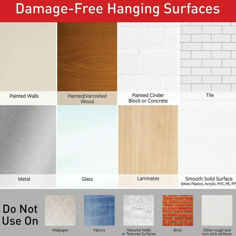 Command Large Metal Hooks, 1 Hook, 2 White Adhesive Strips, Damage Free Hanging Picture Hangers, No Tools Wall Hanging Strips For Living Spaces