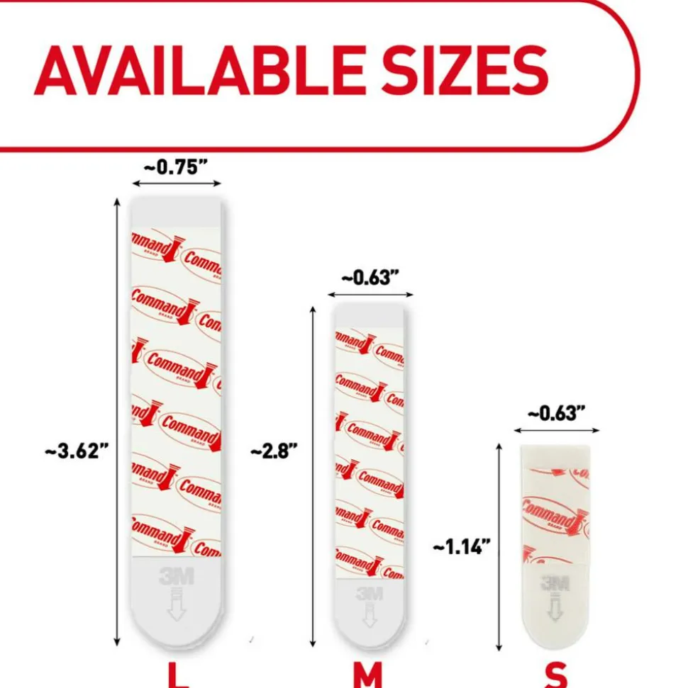 Command Large Strip Refill, 8 White Adhesive Strips, Damage Free Hanging Picture Hangers, No Tools Wall Hanging Strips For Living Spaces