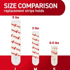 Command Large Strip Refill, 8 White Adhesive Strips, Damage Free Hanging Picture Hangers, No Tools Wall Hanging Strips For Living Spaces