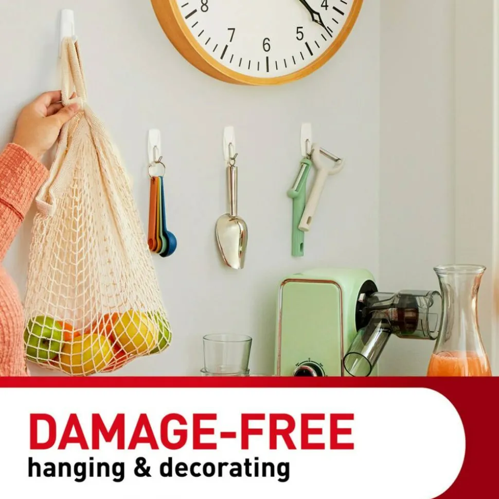 Command Large Utility Hooks, 14 Hooks, 16 White Adhesive Strips, Damage Free Hanging Picture Hangers, No Tools Wall Hanging Strips For Living Spaces