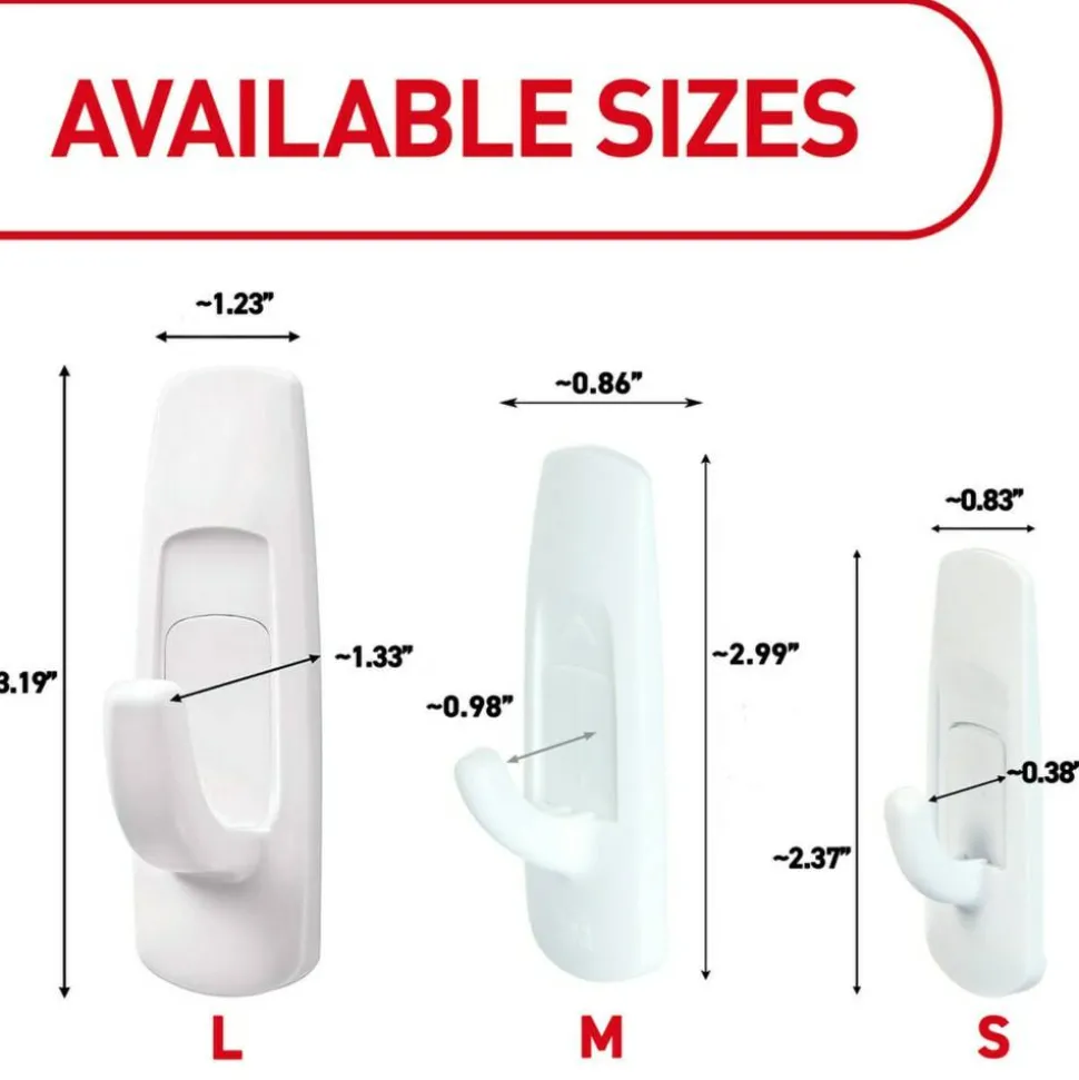 Command Large Utility Hooks, 14 Hooks, 16 White Adhesive Strips, Damage Free Hanging Picture Hangers, No Tools Wall Hanging Strips For Living Spaces
