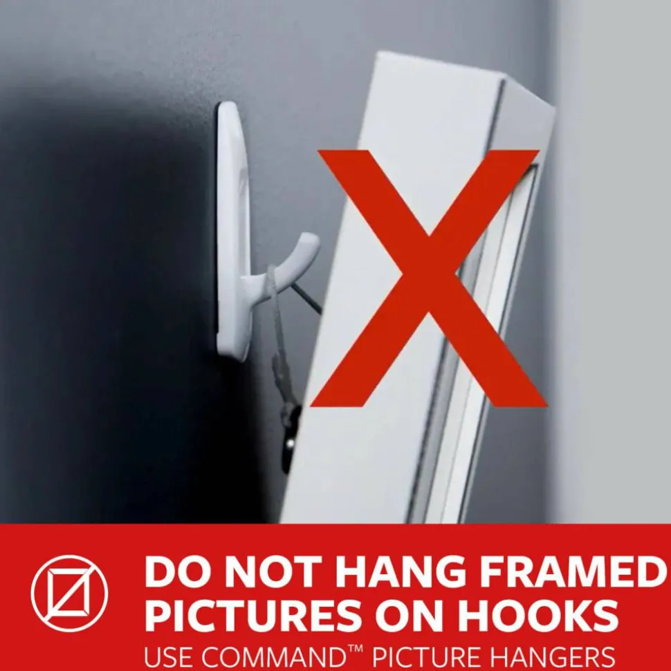 Command Medium Hooks, 6 Hooks, 12 Adhesive Strips, Damage Free Hanging Picture Hangers, No Tools Wall Hanging Strips