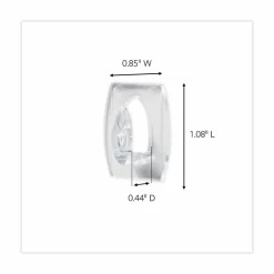 Command Mini Clear Hooks, Plastic, Supports 0.5 lb, 18/Pack