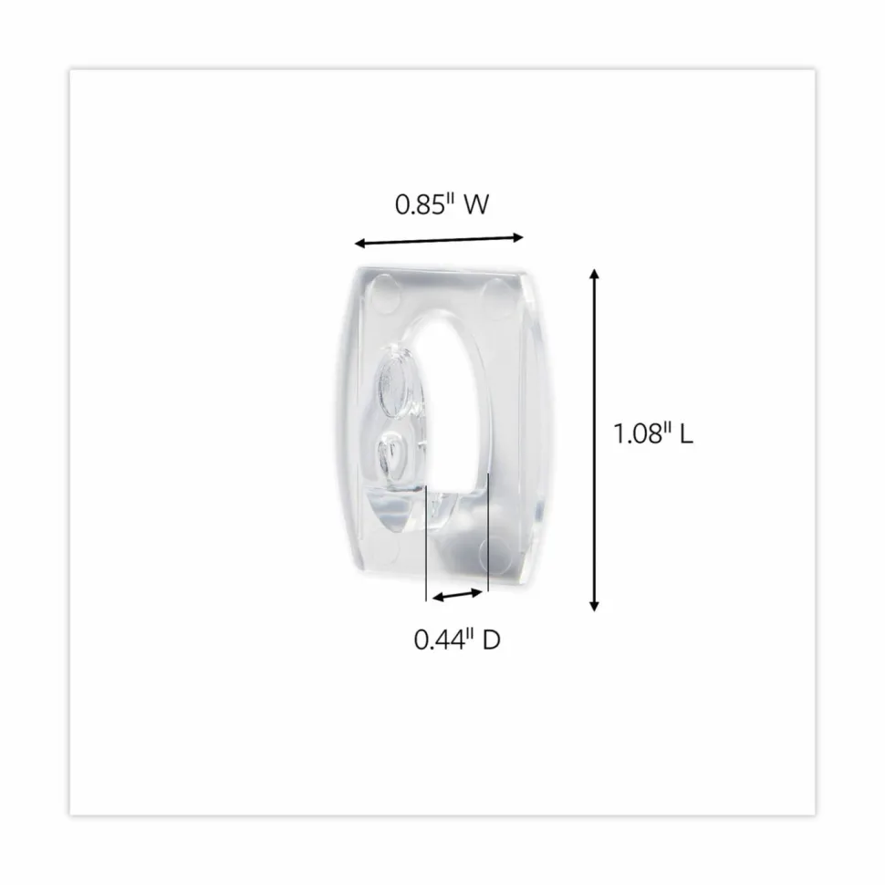 Command Mini Clear Hooks, Plastic, Supports 0.5 lb, 18/Pack