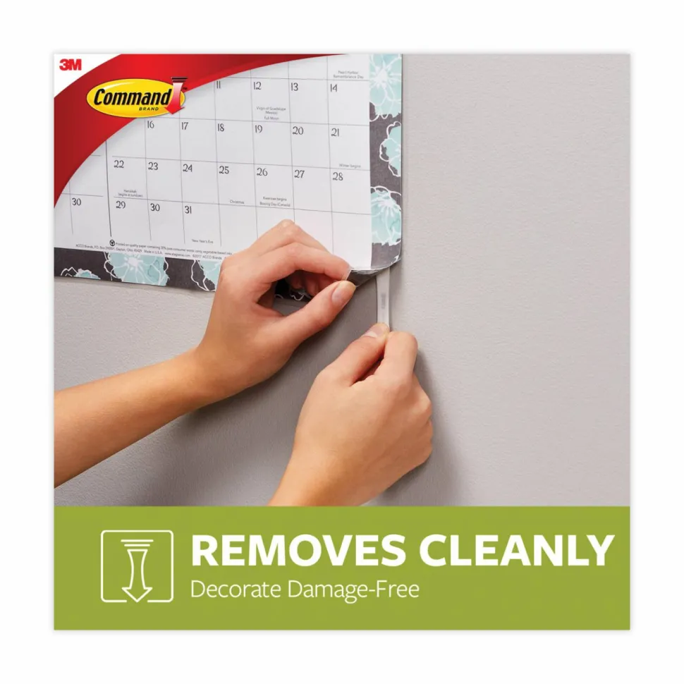 Command Poster Strip Pairs, Holds Up to 1 lb, 1.63" x 2.75", White, 256/Pack