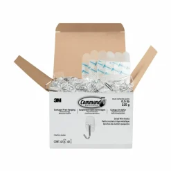 Command Small Clear Toggle-Wire Hooks, Metal Wire, Silver/Clear, Supports 0.5 lb, 40/Pack