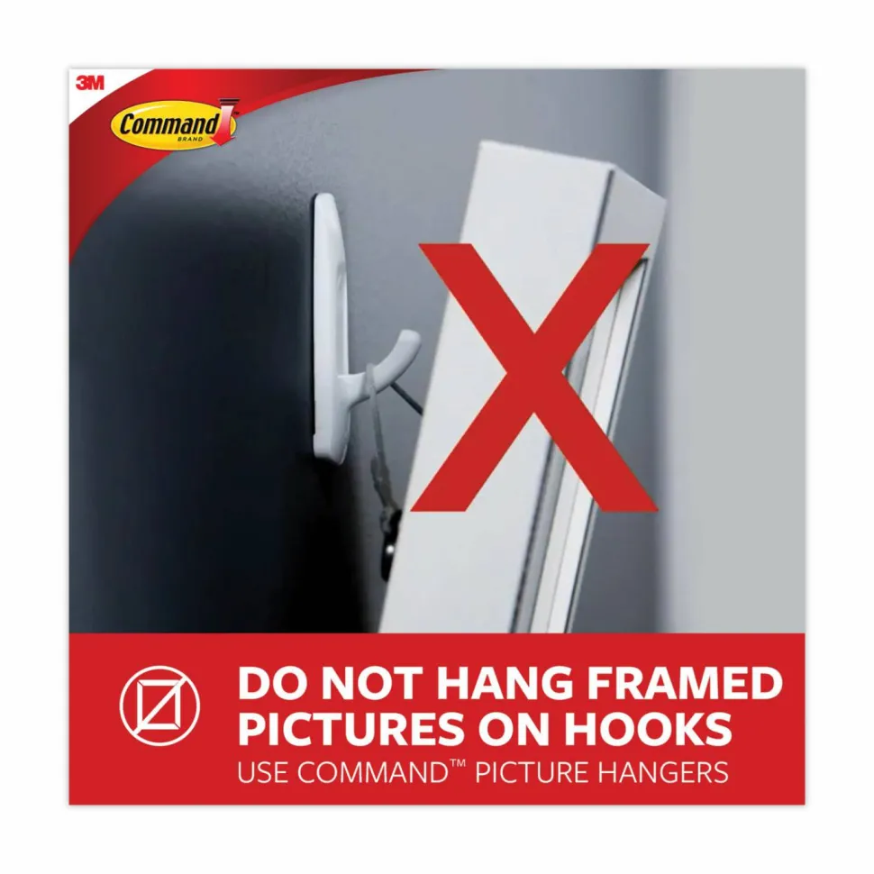 Command Small Clear Toggle-Wire Hooks, Metal Wire, Silver/Clear, Supports 0.5 lb, 40/Pack