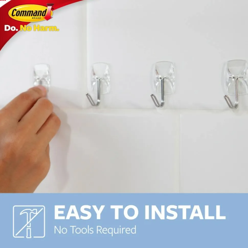 Command Small Wire Hooks, 40 Hooks, 48 Clear Adhesive Strips, Damage Free Hanging Picture Hangers, No Tools Wall Hanging Strips For Living Spaces