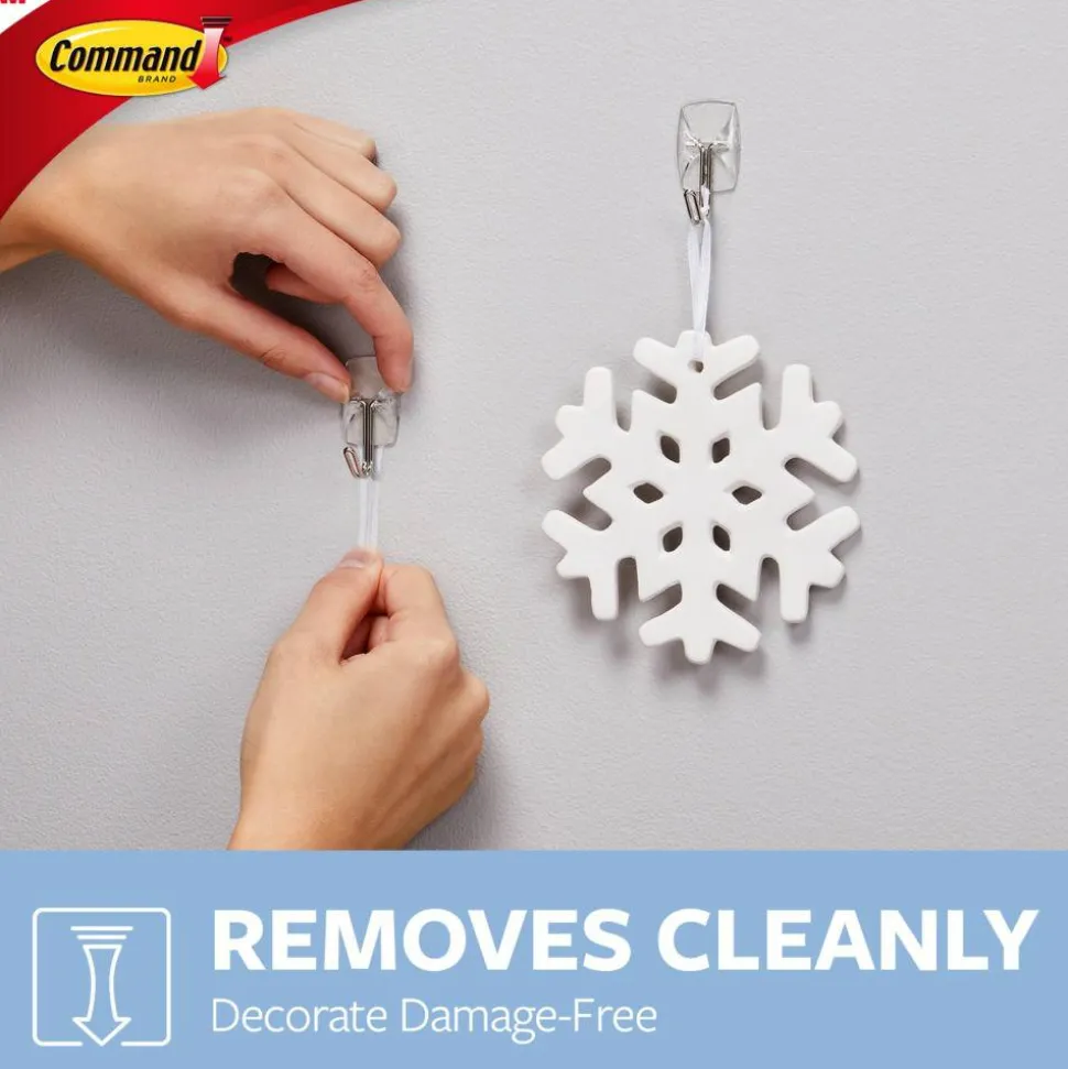 Command Small Wire Hooks, 40 Hooks, 48 Clear Adhesive Strips, Damage Free Hanging Picture Hangers, No Tools Wall Hanging Strips For Living Spaces