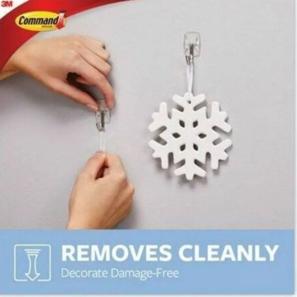 Command Small Wire Hooks, 15 Hooks, 20 Clear Adhesive Strips, Damage Free Hanging Picture Hangers, No Tools Wall Hanging Strips For Living Spaces