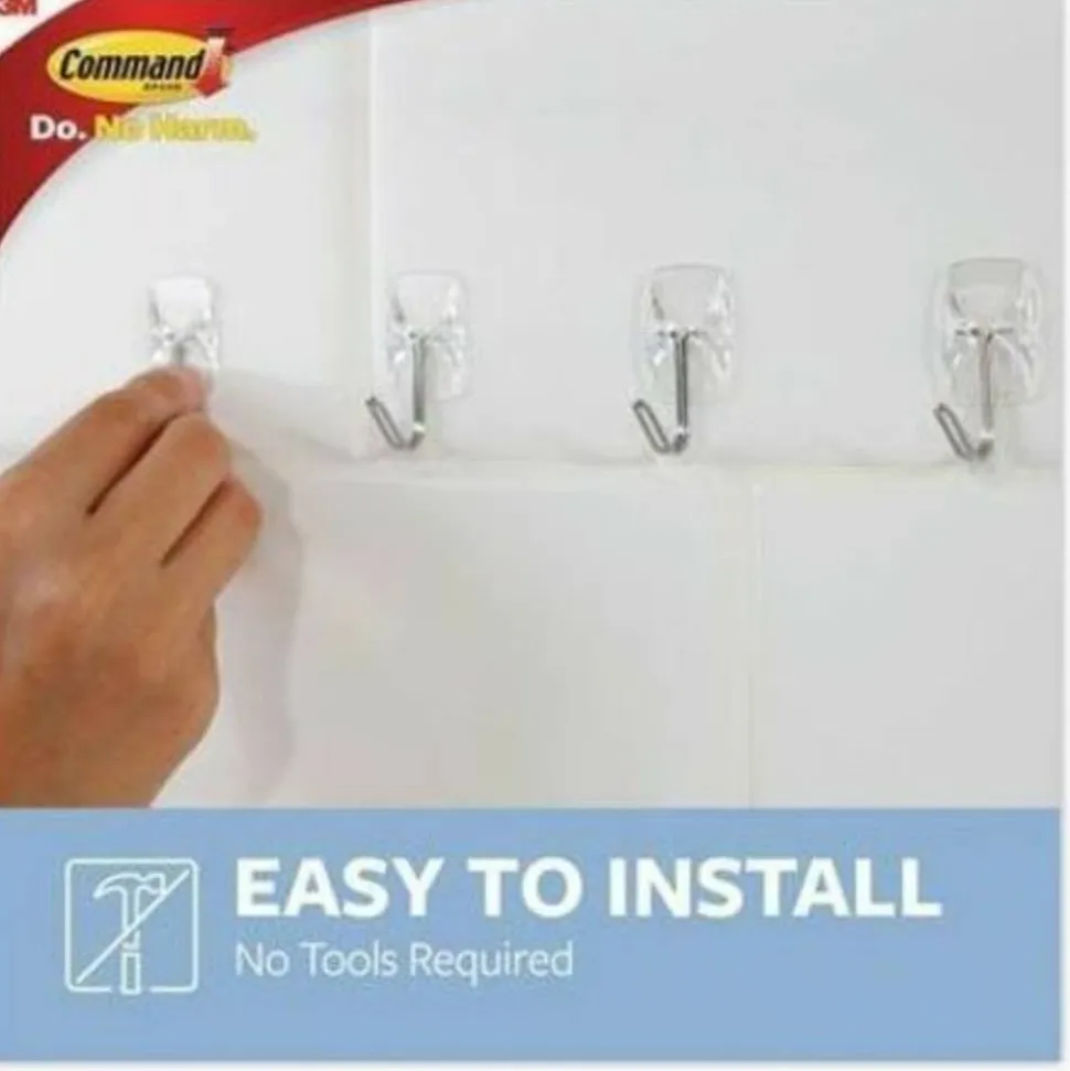 Command Small Wire Hooks, 15 Hooks, 20 Clear Adhesive Strips, Damage Free Hanging Picture Hangers, No Tools Wall Hanging Strips For Living Spaces