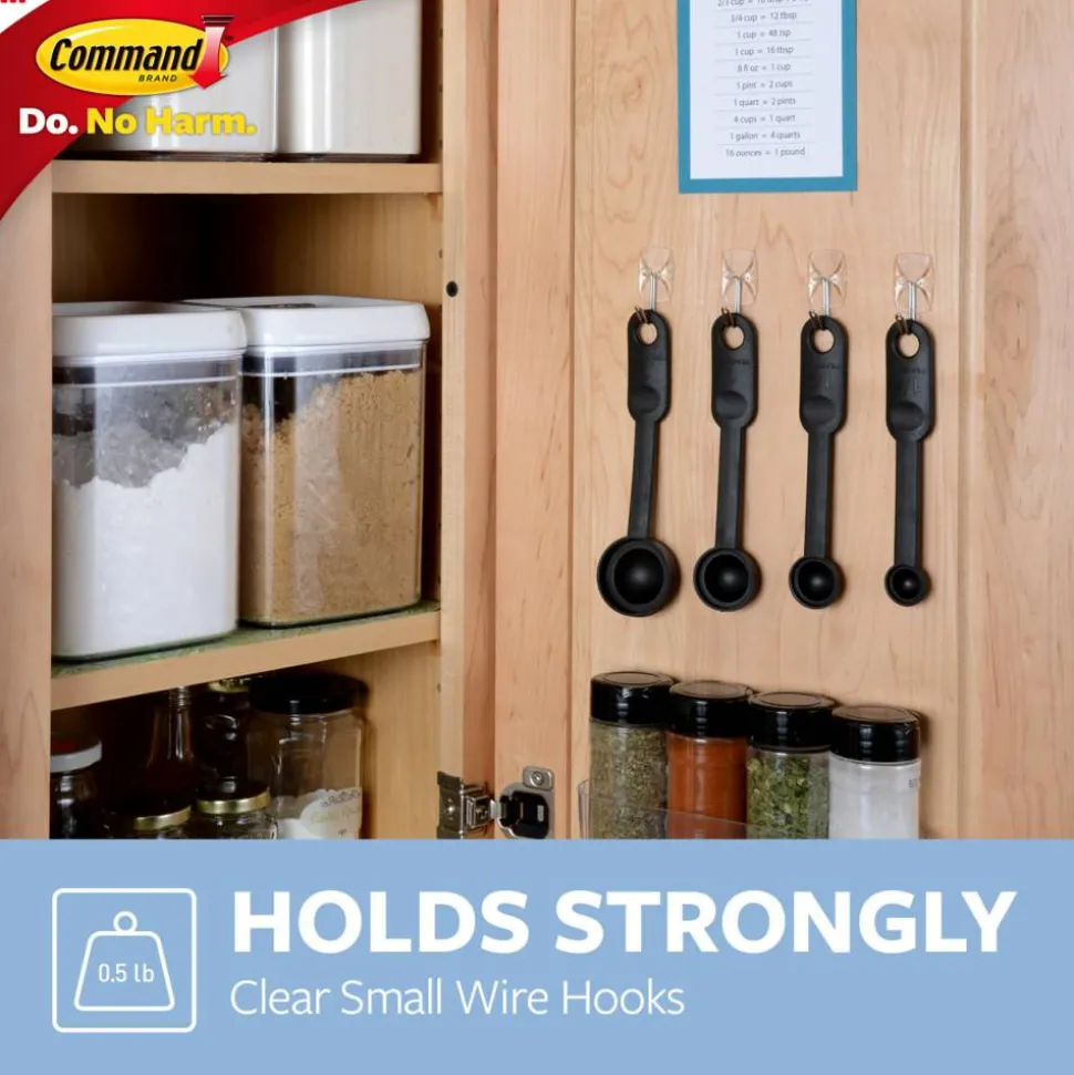 Command Small Wire Hooks, 15 Hooks, 20 Clear Adhesive Strips, Damage Free Hanging Picture Hangers, No Tools Wall Hanging Strips For Living Spaces
