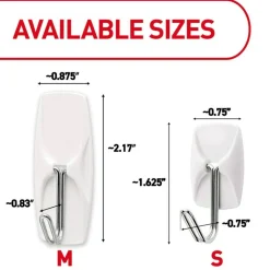 Command 9 Small Wire Toggle Hooks and 12 Command Strips, Damage Free Hanging Hooks Wall Hangers for Hanging Home Decor, Holds up to 0.5 lb
