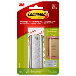 Command Sticky Nail Sawtooth Hanger, 1 Hook, 2 Large, 4 Mini White Adhesive Strips, Damage Free Hanging Picture Hangers, No Tools Wall Hanging Strips