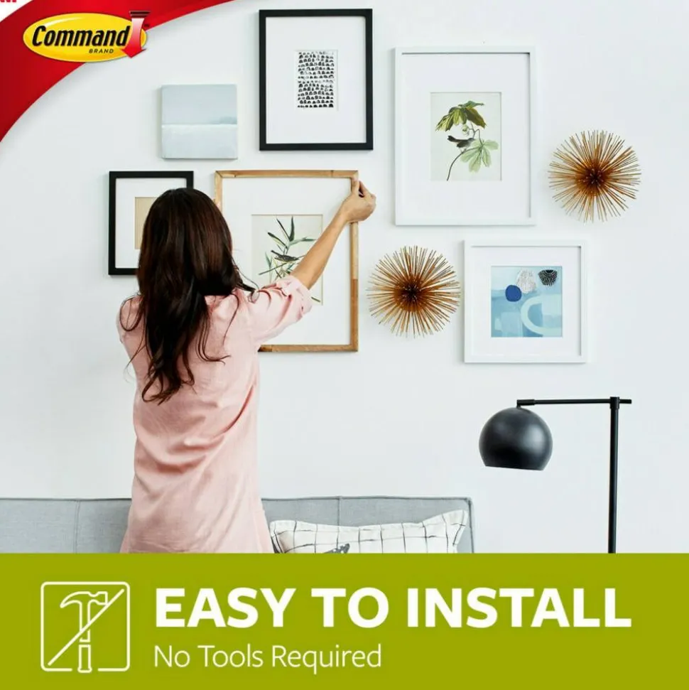 Command Sticky Nail Sawtooth Hanger, 1 Hook, 2 Large, 4 Mini White Adhesive Strips, Damage Free Hanging Picture Hangers, No Tools Wall Hanging Strips