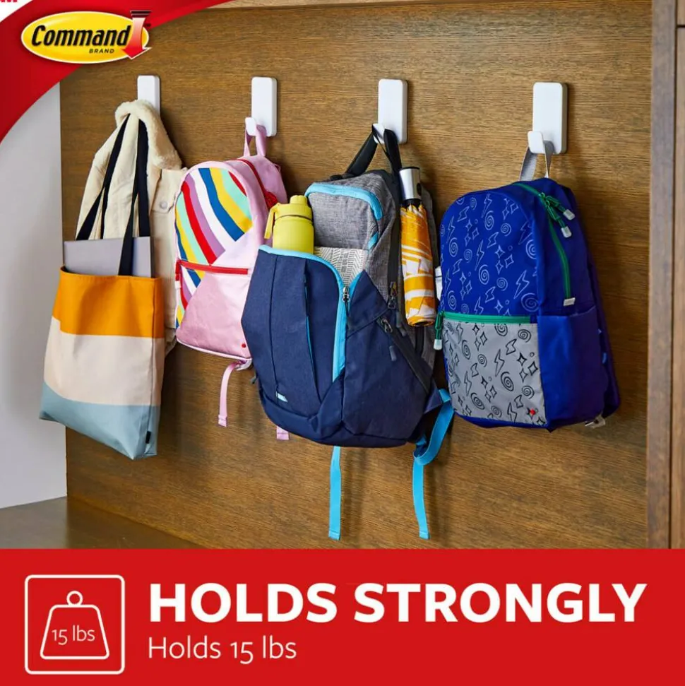 Command X-Large Hooks, 2 Hooks, 8 White Adhesive Strips, Damage Free Hanging Picture Hangers, No Tools Wall Hanging Strips For Living Spaces