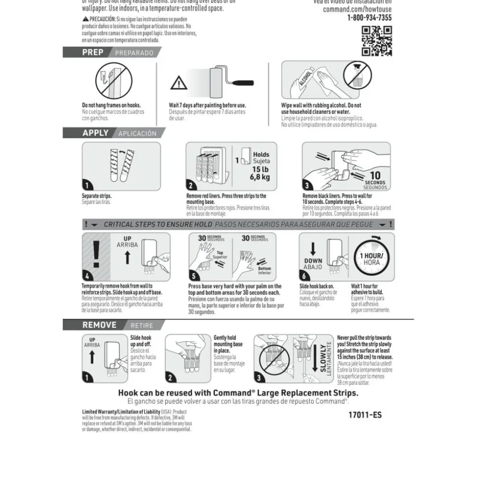 Command X-Large Hooks, 2 Hooks, 8 White Adhesive Strips, Damage Free Hanging Picture Hangers, No Tools Wall Hanging Strips For Living Spaces