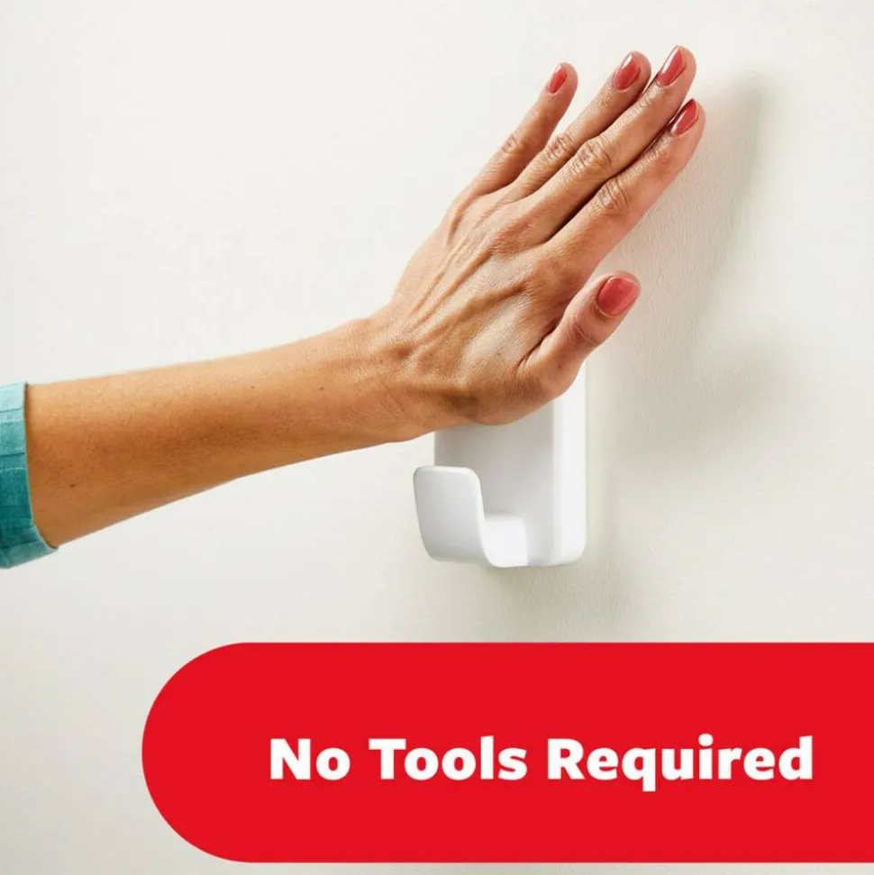 Command X-Large Hooks, 2 Hooks, 8 White Adhesive Strips, Damage Free Hanging Picture Hangers, No Tools Wall Hanging Strips For Living Spaces
