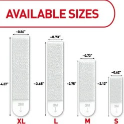 Command X-Large (20lb) Picture Hanging Strips, White, 8 Pairs (16 strips), 172178ES