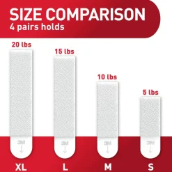 Command X-Large (20lb) Picture Hanging Strips, White, 8 Pairs (16 strips), 172178ES