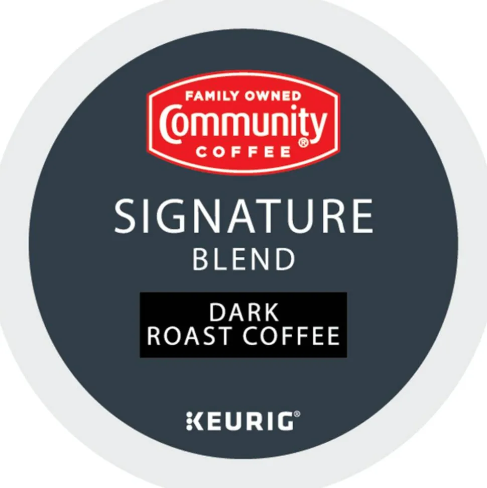 Community Coffee Keurig Single Serve K-Cup Pods, Signature Blend, Dark Roast, Box Of 96 Pods