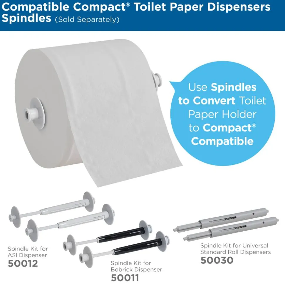 Compact Coreless Toilet Paper, 2-Ply, 4" x 3.8" Sheets, 100% Recycled Fiber, White, 1000 Sheets, 36 Rolls per Case
