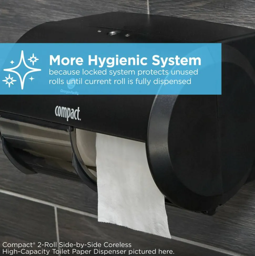 Compact Coreless Toilet Paper, 2-Ply, 4" x 3.8" Sheets, 100% Recycled Fiber, White, 1000 Sheets, 36 Rolls per Case