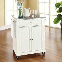 Compact Granite Top Kitchen Cart