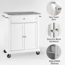 Compact Granite Top Kitchen Cart