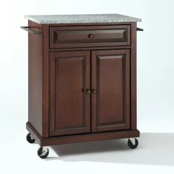 Compact Granite Top Kitchen Cart
