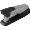 Compact Half-Strip Metal Desktop Stapler, 20 Sheets Capacity, Silver