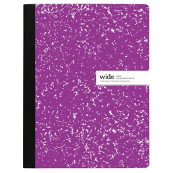 Composition Notebook, 9-3/4" x 7-1/2", Wide Ruled, 100 Sheets, Purple/White