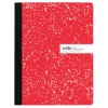 Composition Notebook, 9-3/4" x 7-1/2", Wide Ruled, 100 Sheets, Red/White