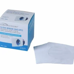 Compucessory CD/DVD White Window Envelopes - CD/DVD - 5" Width x 5" Length - White - 250 / Box