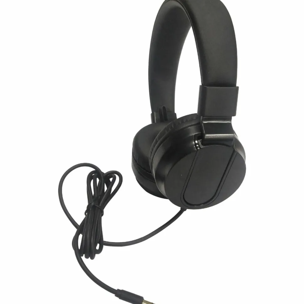 Compucessory Deluxe Stereo Headphones - Stereo - Black - Mini-phone (3.5mm) - Wired - 32 Ohm - 20 Hz 20 kHz - 15155