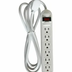Compucessory 6-Outlet Power Strip, 6' Cord, Gray