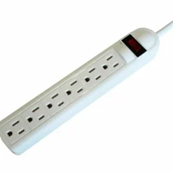 Compucessory 6-Outlet Power Strip, 15' Cord, Gray
