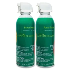 Compucessory Power Duster Compressed Gas Duster, 10 Oz, Pack Of 2