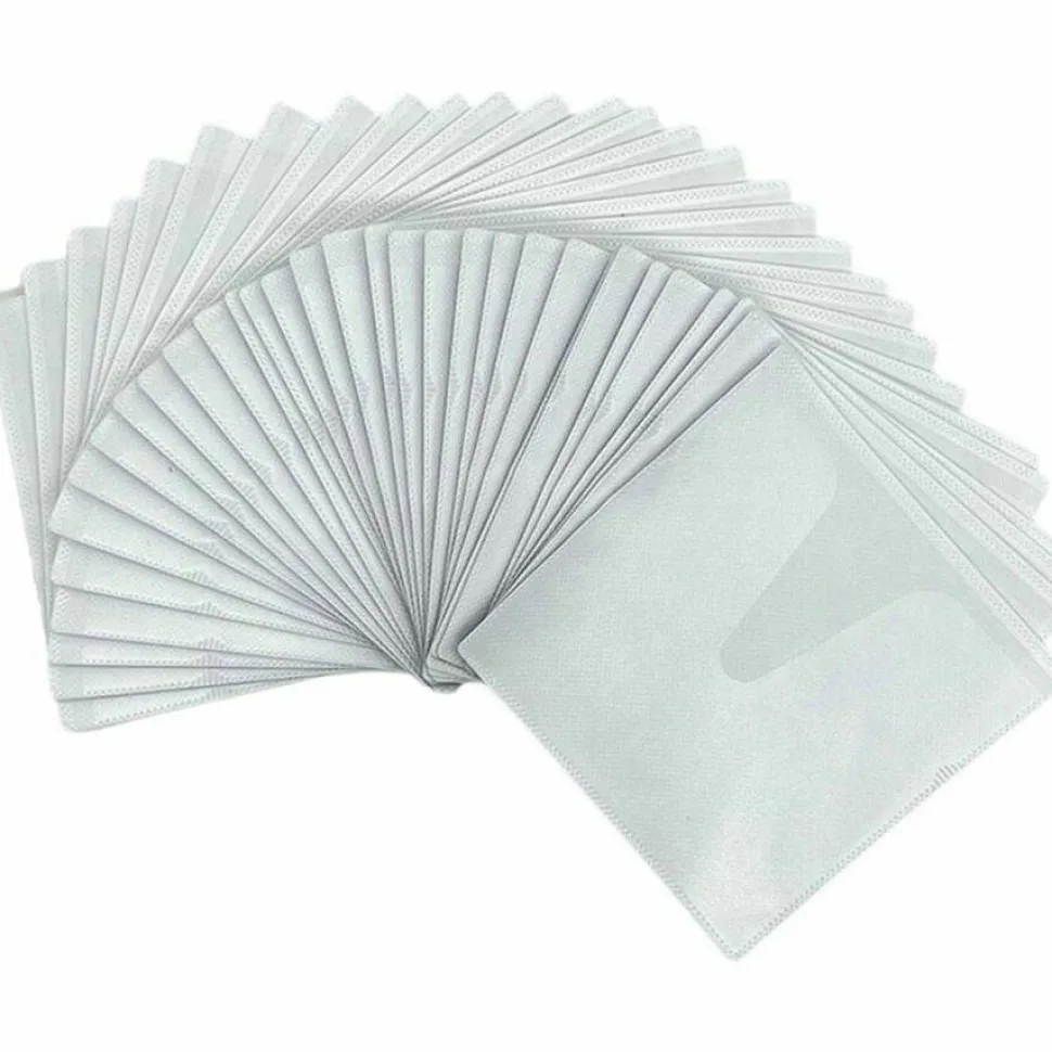 Compucessory Self-Adhesive Poly CD/DVD Holders - 1 x CD/DVD Capacity - White - Polypropylene - 50 / Pack