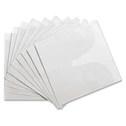Compucessory Self-Adhesive Poly CD/DVD Holders - 1 x CD/DVD Capacity - White - Polypropylene - 50 / Pack