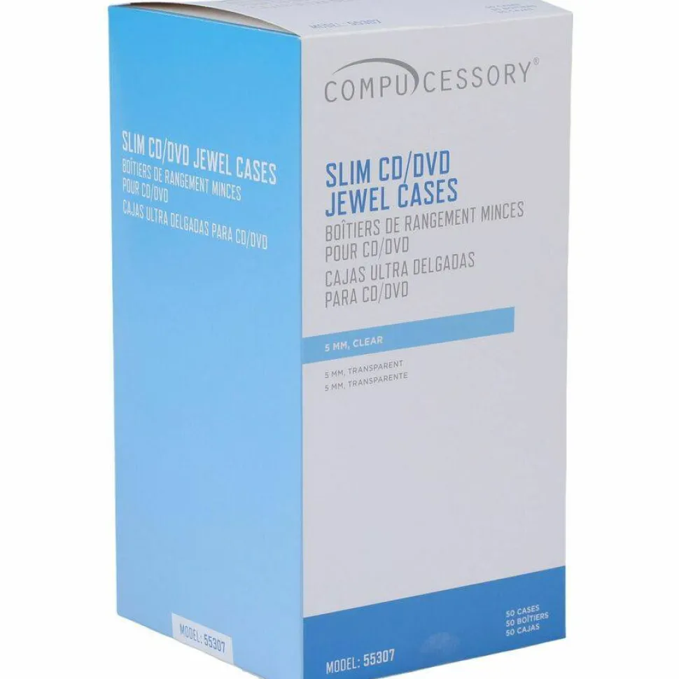 Compucessory Slim Disc Case - Polypropylene - Clear, Translucent