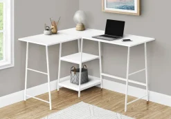 Computer Desk, Home Office, Corner, Storage Shelves, 48