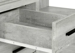 Computer Desk, Home Office, Corner, Left, Right Set-up, Storage Drawers, L Shape, Work, Laptop, Grey Laminate, Contemporary, Modern