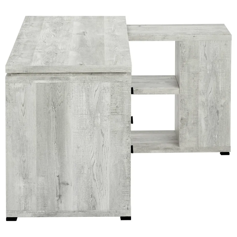 Computer Desk, Home Office, Corner, Left, Right Set-up, Storage Drawers, L Shape, Work, Laptop, Grey Laminate, Contemporary, Modern