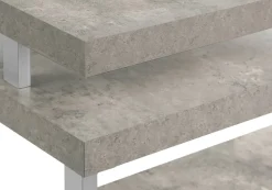 Computer Desk, Home Office, Corner, Left, Right Set-up, Storage Shelves, 60"L, L Shape, Work, Laptop, Grey Concrete Laminate, Silver Metal, Contemporary, Modern