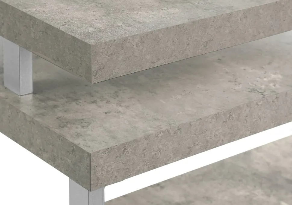 Computer Desk, Home Office, Corner, Left, Right Set-up, Storage Shelves, 60"L, L Shape, Work, Laptop, Grey Concrete Laminate, Silver Metal, Contemporary, Modern